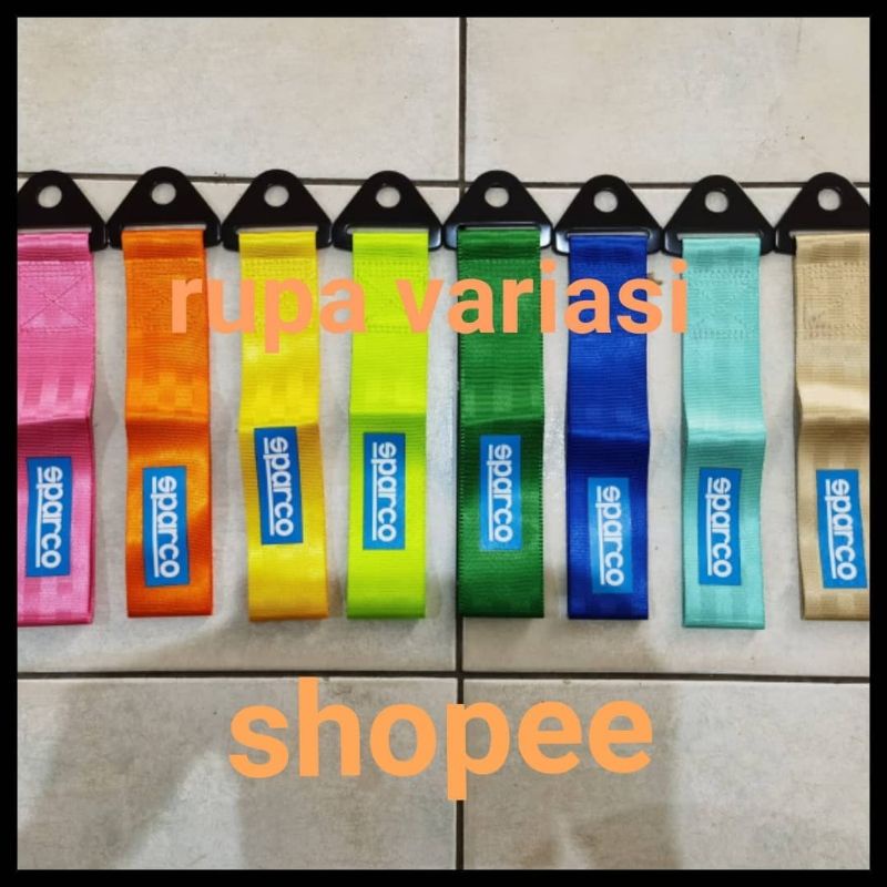 towing strap tali kain derek mobil / motor universal merah biru hitam mugen trd momo
