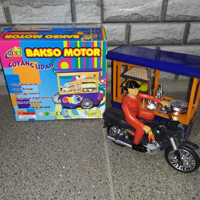 Mainan Gerobak bakso motor Anak Edukatif - Jualan Edukasi Batre