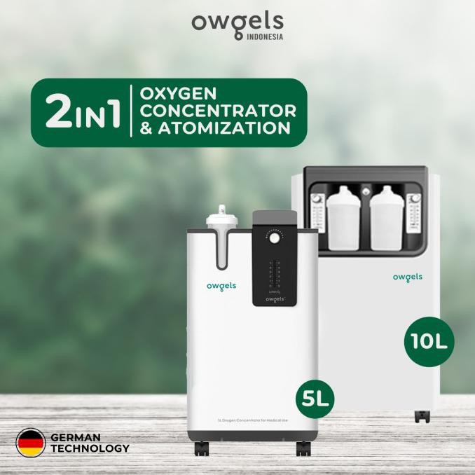 93-96% Oxygen Concentrator 5 & 10 L Owgels® Pengganti Tabung Oksigen - 5 L/Menit .