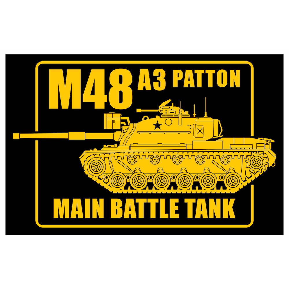 

M48A3 Patton US Army MBT Square Cutting Sticker