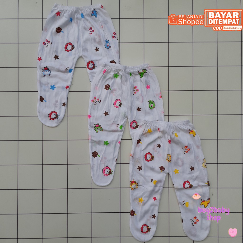 3 Celana panjang bayi model tutup kaki murah Sunjolly usia 6-12 Bulan isi 3 PCS