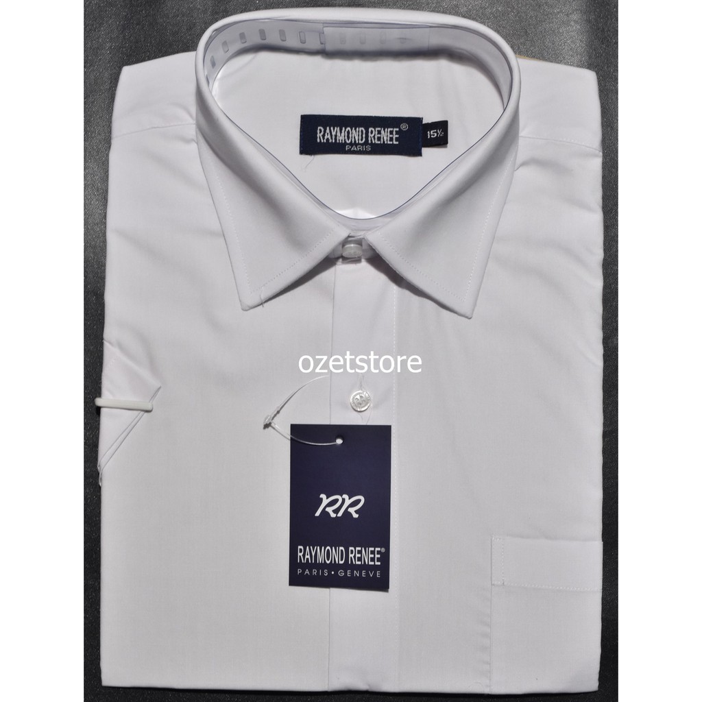 Kemeja Pria RAYMOND RENEE Lengan Pendek Putih Polos CA45 ORIGINAL & REAL PICTURE