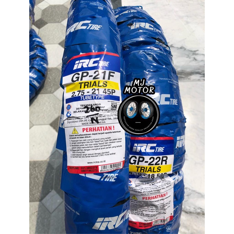 SEPASANG Ban IRC Ring 21/18 BAN TAHU 2.75 RING 21 DAN 4.10 RING 18 ASLI IRC TUBETYPE/NON TUBELESS MO