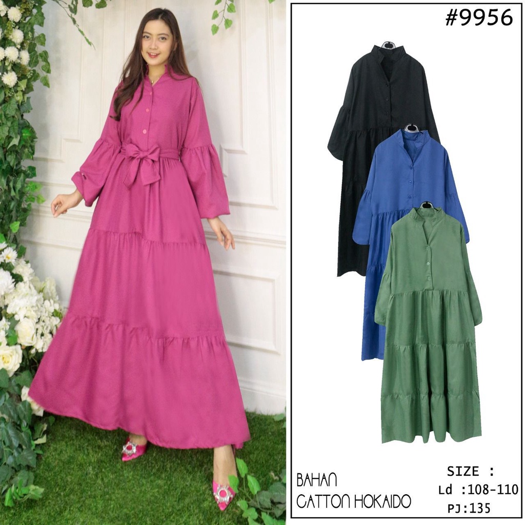 ZAPA Gamis Pesta Kancing Depan Tangan Balon Fit to XL