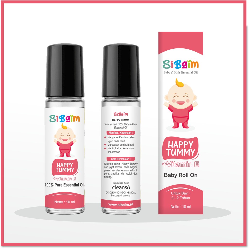 Meredakan Perut Kembung Bayi - SIBAIM BABY HAPPY TUMMY Essential Oil 10ml by psikopediastore