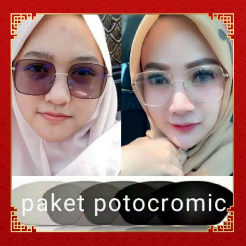 gratis lensa photocromic /kacamata kotak besar