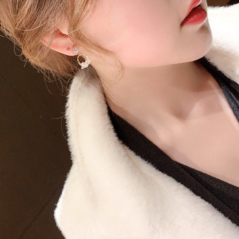 AZ060 Anting mutiara temperamen segar dan serbaguna dari Korea Selatan-7