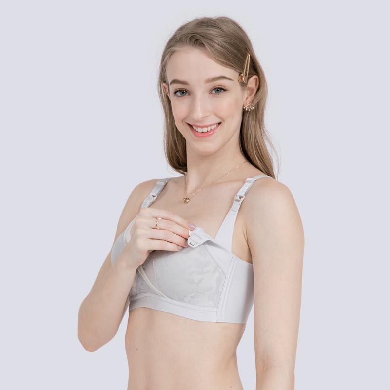 [PROMO] Mooimom Blue Floral Wireless Maternity &amp; Nursing Bra Ibu Hamil &amp; Menyusui B03102B