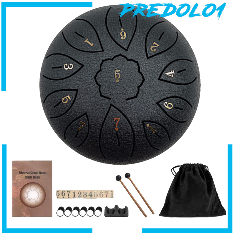 [PREDOLO1]Mini 6 Inch Steel Tongue Drum and Carrying Bag Music Education Gift Present