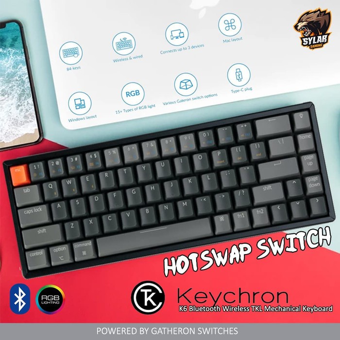 Keychron K6 Hotswap Bluetooth Wireless Mechanical Keyboard