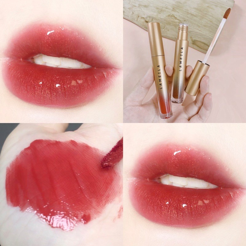 Lipstik LAMEILA Lipstick Gold Lip Glaze Cair Pelembab Bibir Anti Air Tahan Lama 1021