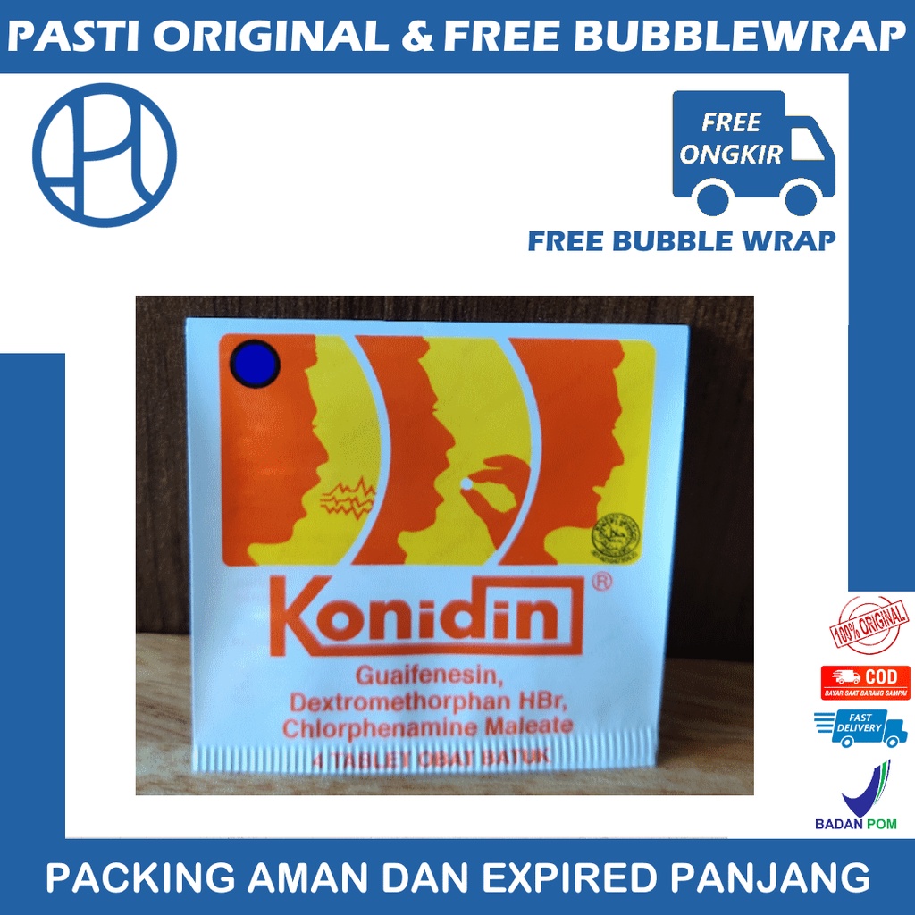 KONIDIN STRIP ISI 4 TABLET OBAT BATUK FLU DEMAM SAKIT KEPALA NYERI