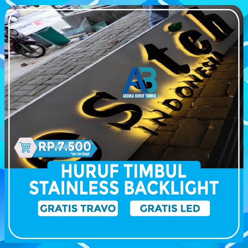 Jual Huruf Timbul Led Stainless Backlight Akrilik Led Acrylic Nyala