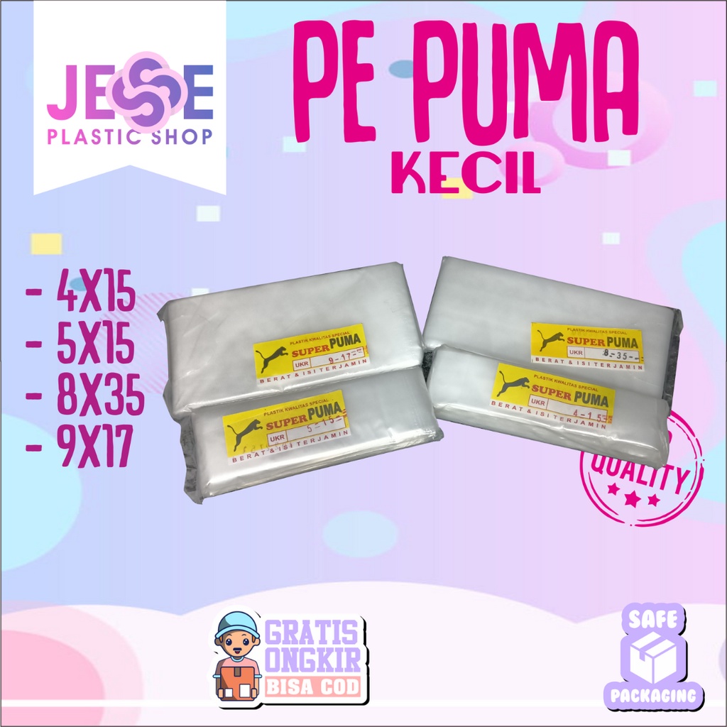 Kantong Plastik PE Kecil | Plastik Es lilin | Plastik PE Puma | Plastik PE | Kantong Plastik Bening 