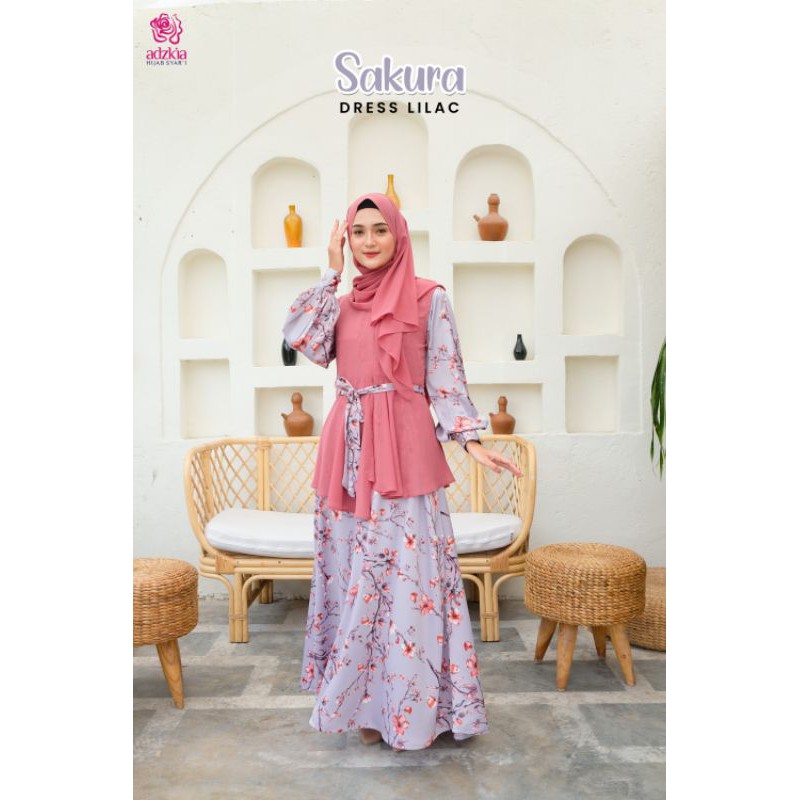 Sakura Dress Lilac by Adzkia Hijab