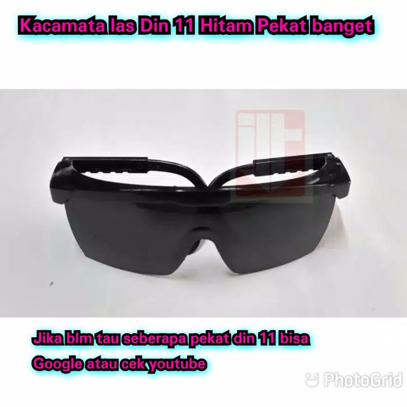 Din 11 Kacamata Las Hitam Pekat Khusus Las Gurinda Black Pekat Kaca mata ngelas