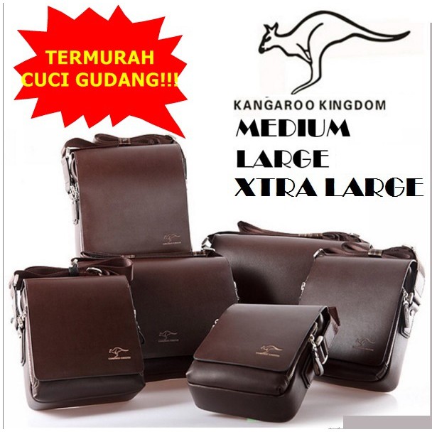 [ORIGINAL] Kangaroo Kingdom Tas Selempang Kulit Pria Import Korean Fashion Style Messenger Bag's