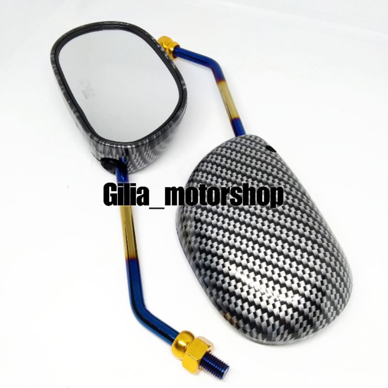 Spion Standar Carbon Twotone Yamaha Mio Mirror Bening Spion Carbon Twotone Mio Mio j dll Universal Yamaha