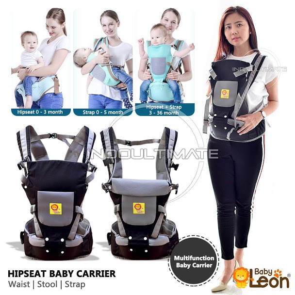 5in1 Gendongan Bayi Hipseat BABY LEON Gendongan Depan Anak Multifungsi Anti Capek kanguru by-60 geos gendongan instan simple kekinian Murah gendongan samping Cod