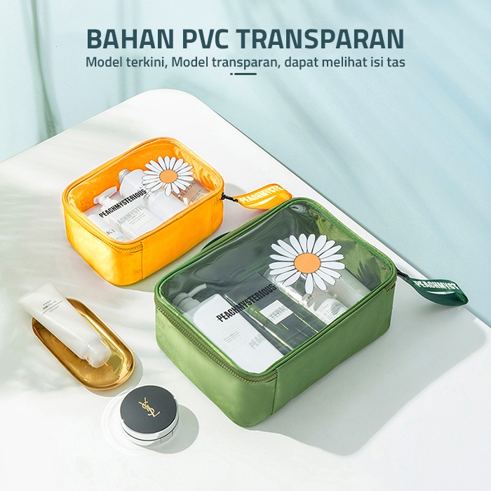 GM Bear Tas Kosmetik Bahan PVC P0236 - Waterproof Transparant Pouch Travel Organizer