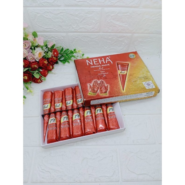 NEHA HENA PASTE RED 1 PCS HENNA HALAL WARNA MERAH