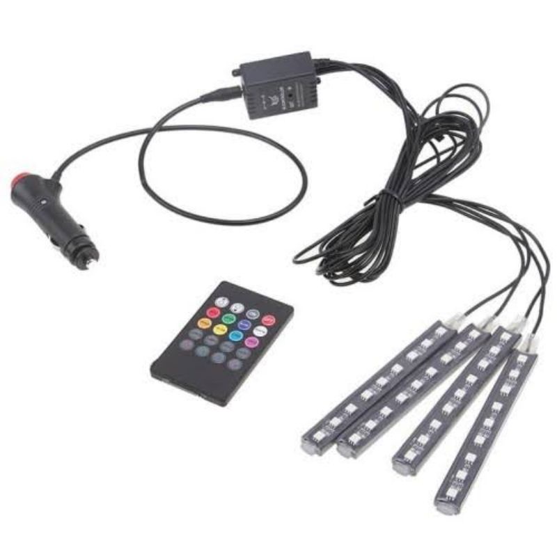 LAMPU LED KOLONG MOBIL 12 TITIK PLUS REMOTE/ATMOSPHERE LAMP PLUS REMOTE DIJAMIN PNP BERKUALITAS