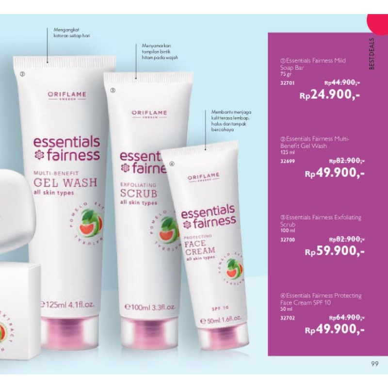 Face Cream Essential Fairness Oriflame SPF 10