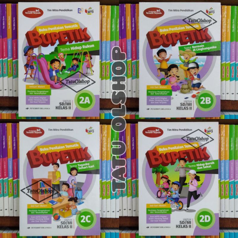 Buku Bupetik SD Kelas 2 Paket Semester 1 Jilid 2a 2b 2c 2d Kurikulum 2013 Revisi Original