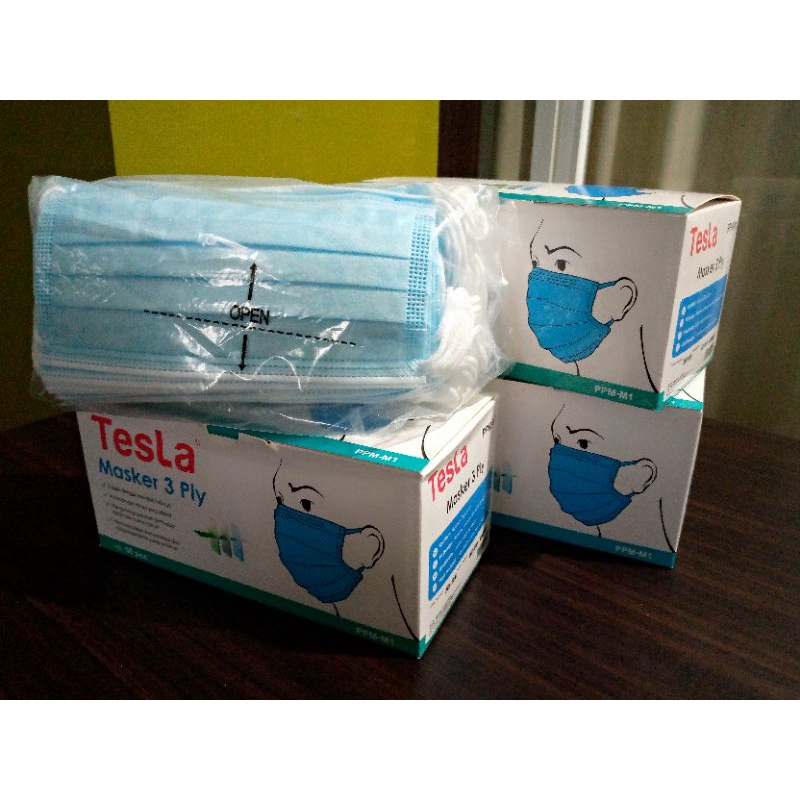 Masker Premium Tesla I Masker ecer I 3 ply
