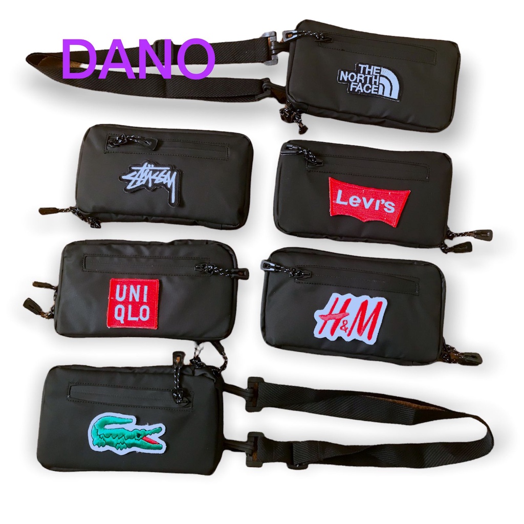 [Glosir] Tas Leher Gantung Tas Hp Bordir logo Luar Negeri UNISEX