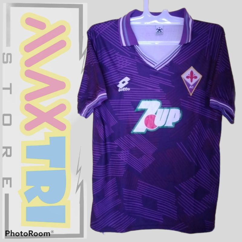 JERSEY BOLA FIORENTINA FC HOME 1992/1993 JERSEY RETRO JERSEY USED JERSEY KUNO