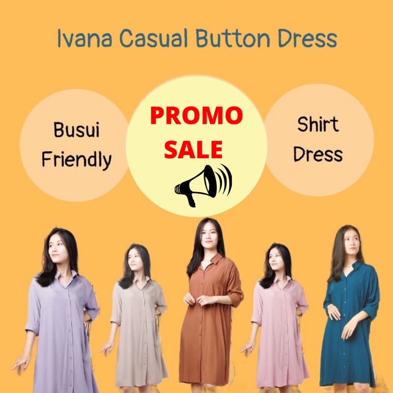 Ivana Casual Dress / Ivana Rayon Set Wanita / Midi Dress Busui