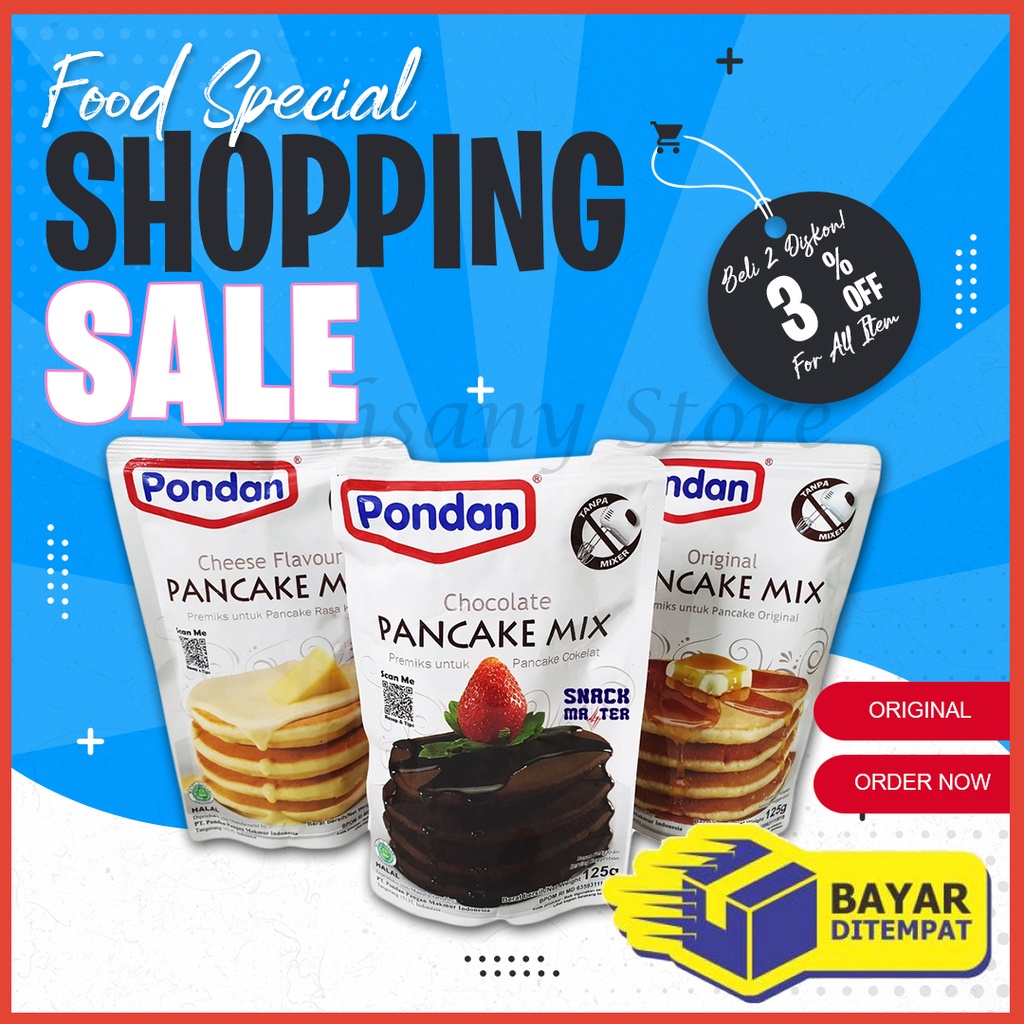 

Tepung Pondan Pancake Mix Keju Original Coklat Premiks