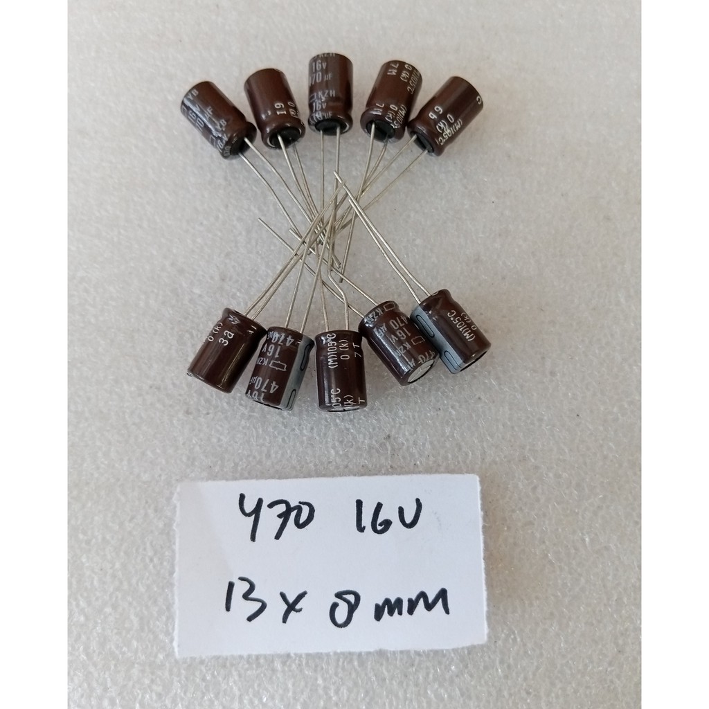 Capacitor Elco 470uf 16v 13x8 10pcs
