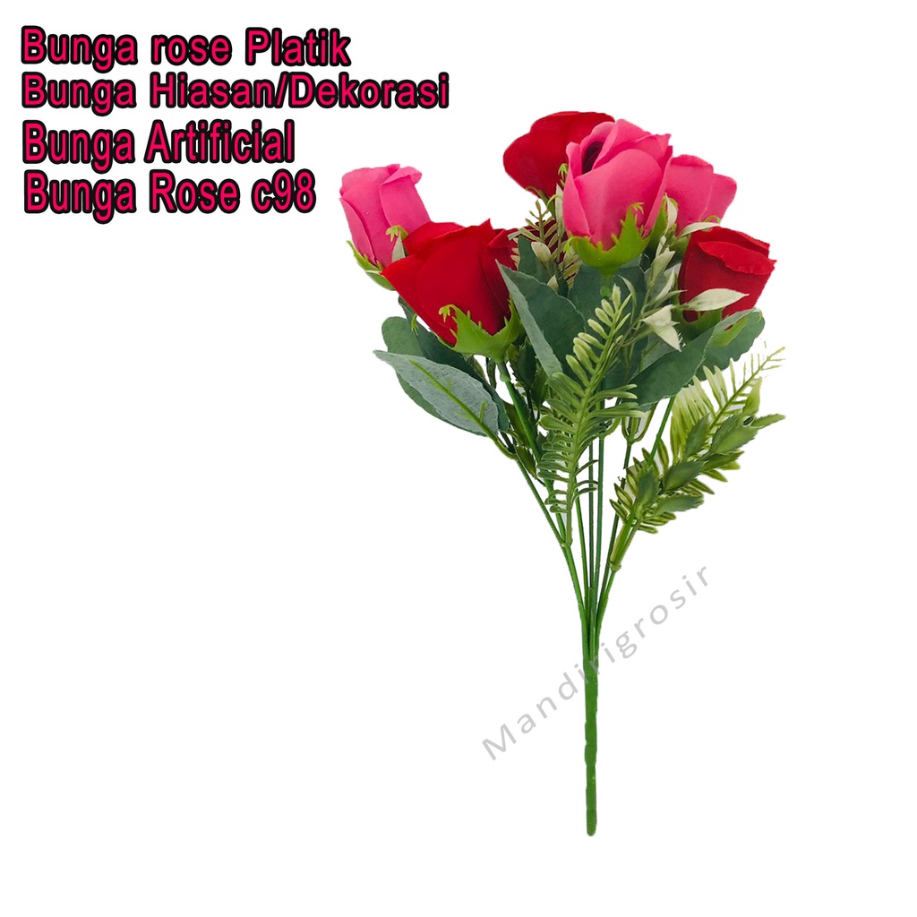 Bunga rose Platik * Bunga Dekorasi * bunga Hias * bunga Artificial * bunga rose c98