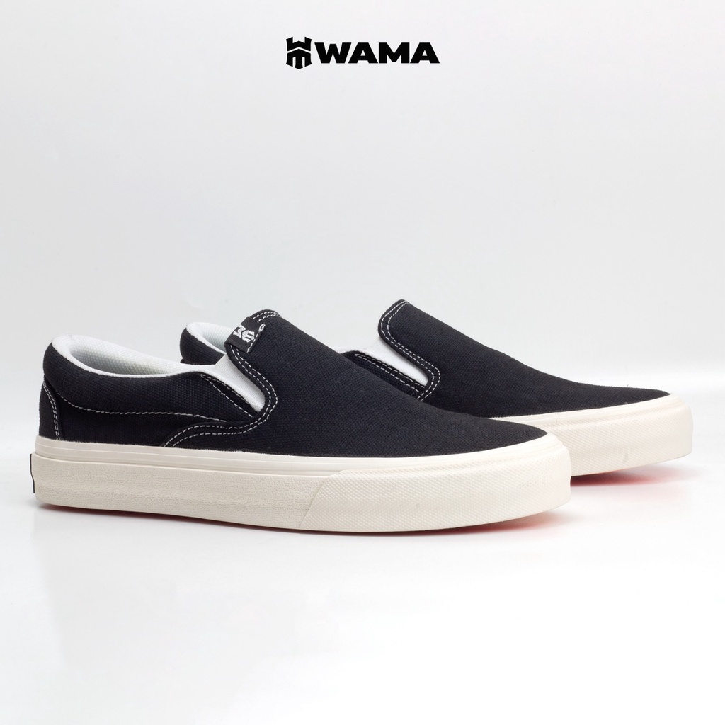 WaMa 36-43 Slip On Black Sepatu Sneakers Pria Wanita Skate BMX Original Product Wallace Maximum