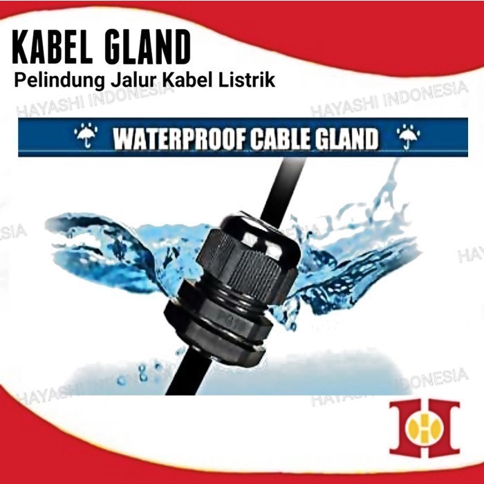 Gland Cable Kabel Glan Waterproof PG 7 9 11 13.5 16 19 21 Hitam Putih - 10pcs