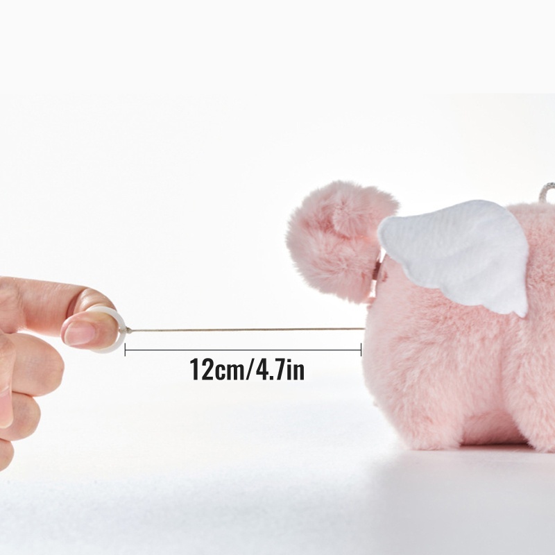 Mary Flying Piggy Plush Keyring Handbag Untuk Gantungan Kunci Liontin Ekor Wiggly Fuzzy Pig Wanita Ransel Handbag Decor Cewek F