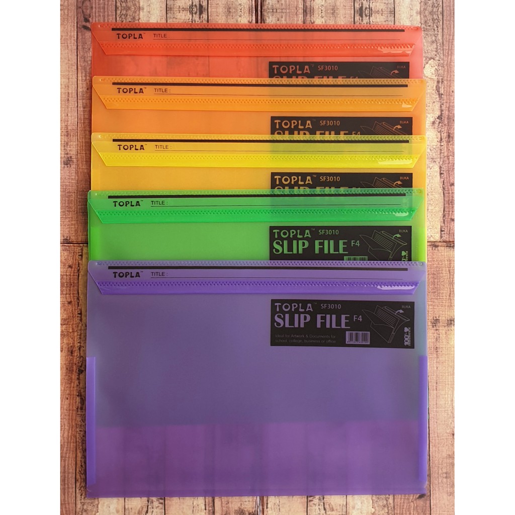 1 Lusin Slip File F4 Topla SF3010 - Map Plastik Slip Ukuran Folio