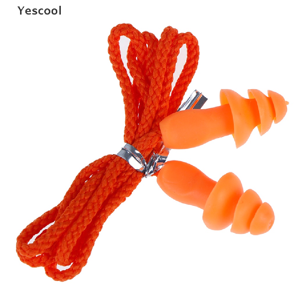 Yescool 1Pc earplug Silikon Lembut reusable Dengan Tali Untuk Proteksi Pendengaran