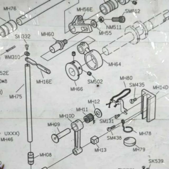 MH64 Original / Asli Angka 8 Zig-zag Mesin Jahit Kam/Kamkut/Overdeck SIRUBA F007