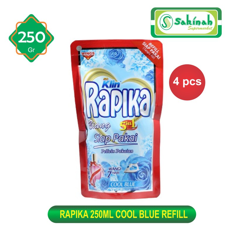 Rapika 250Ml Cool Blue Refill - (4 Pcs)