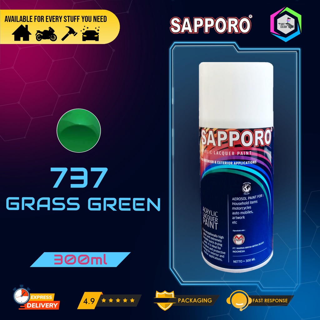 Cat Semprot SAPPORO Paint - 737 GRASS GREEN Helm/Motor/Gundam/Body