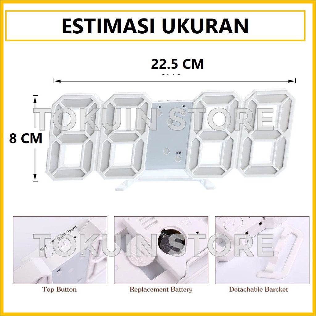 Jam LED Digital Alarm Clock 3D Jam Weker Meja Dinding LED Digital Unik