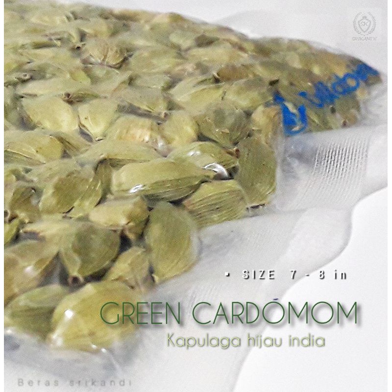 

Kapulaga india - Natural Green Indian Cardamom - vacum packaging 100gr