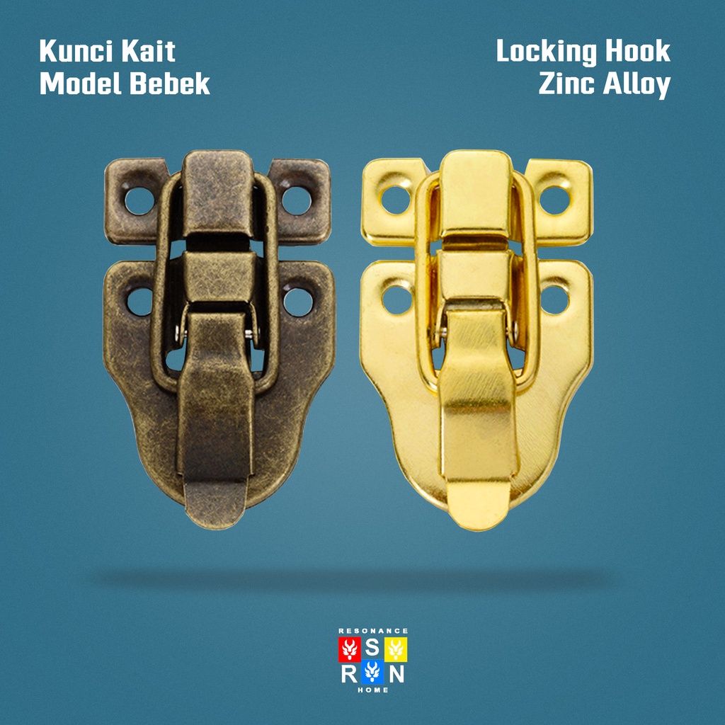 Kunci Pengait Kotak Box Peti Kayu Antik Model Moncong Bebek - 60MM / Locking Hook Resonance Home