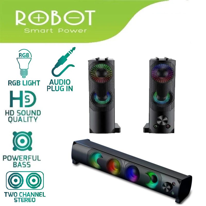 GARANSI 1 TAHUN SPEAKER GAMING ROBOT RS300 SOUNDBAR WITH RGB