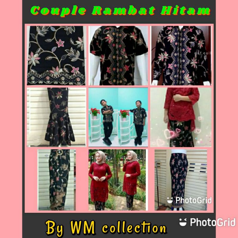 WM>COUPLE RAMBAT HITAM /COUPLE JALAR HITAM/ COUPLE BATIK KELUARGA/SARIMBIT