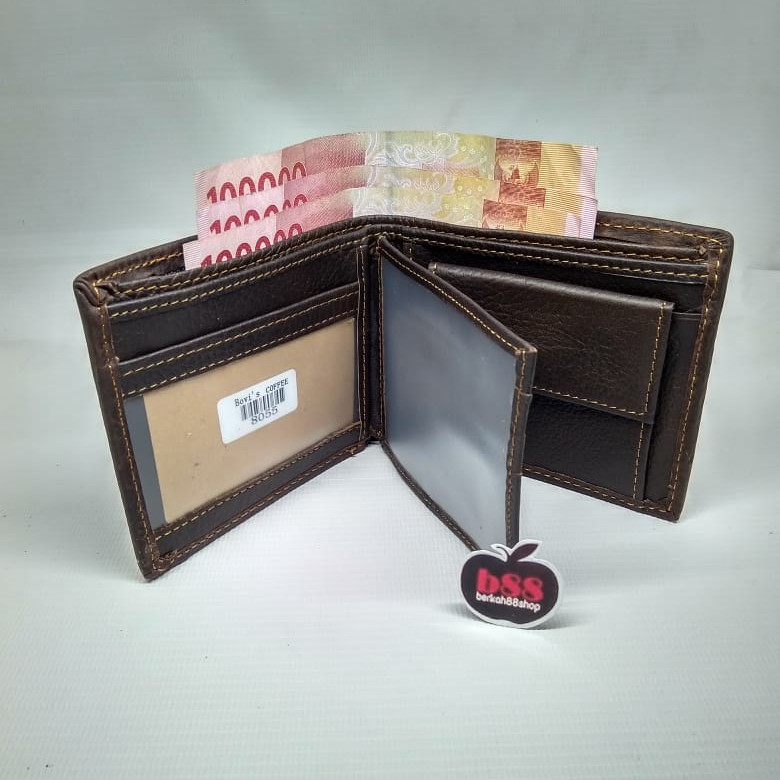 Dompet Kulit Asli Pria Bovis 8055 / Dompet Kulit Lipat Murah Berkualitas