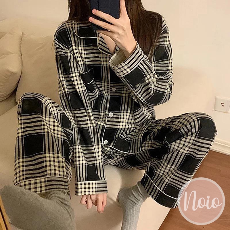 BAJU TIDUR WANITA LENGAN PENDEK SHORT SLEEVE ICONIC BRANDED TERKENAL SQUARE PIYAMA WANITA DEWASA IMPORT ONE SET - MIX BRND-6